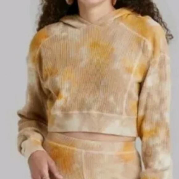 Wild Fable Waffle Knit Tie Dye Cropped Hoodie Large NEW - Picture 1 of 3